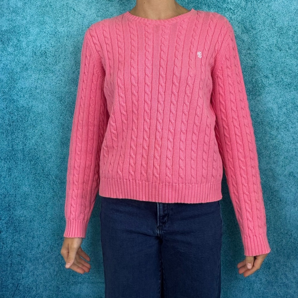 Ralph Lauren Pink Cable Knit Sweater
